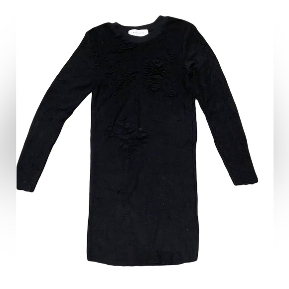 Iro Cevoc Distressed Black Mini Dress - Picture 2 of 5